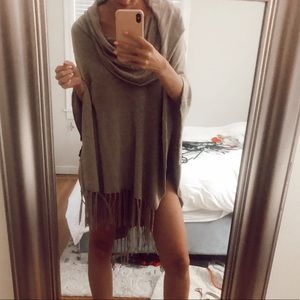 Nordstrom Brown Fringe Poncho